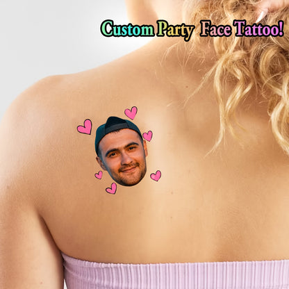 Custom Heart Face Temporary Tattoos - Personalized Photo Couple Portrait Tattoo Stickers - Image 8