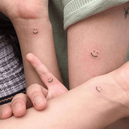 Simple Smile Temporary Tattoos - Minimalist Happy Face Finger Tattoo Stickers - Main Product Image