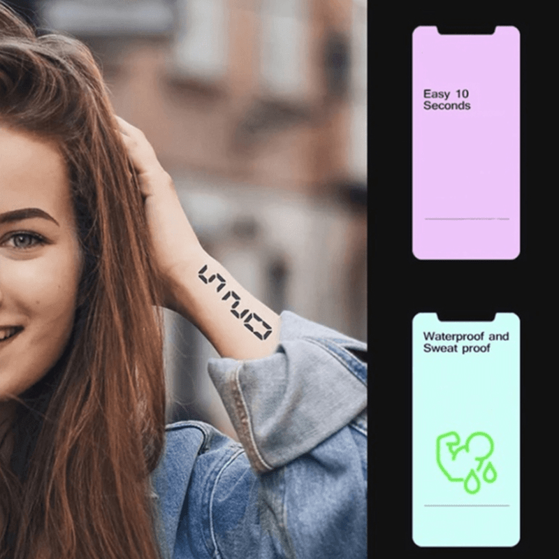 Floral Temporary Tattoos Sheet - Waterproof Pink Purple Blue Flower Designs for Body Art - Product Detail View