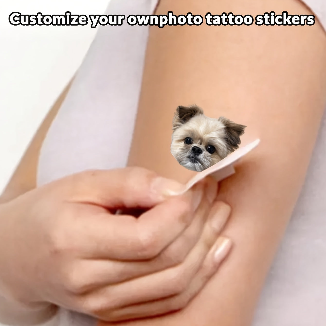 Custom Photo Temporary Tattoos - Personalized Picture Portrait Tattoo Stickers (12-192pcs) - Design Close-up