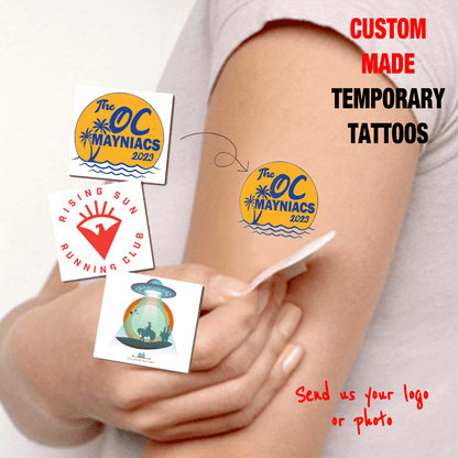 Custom Photo & Logo Temporary Tattoos - Personalized Design Tattoo Stickers for Events & Parties (15pcs) - Application Example