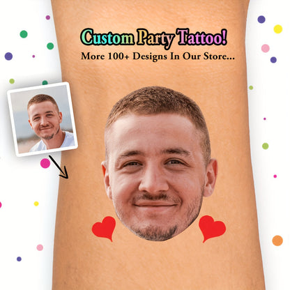 Custom Bride & Groom Temporary Tattoos - Personalized Wedding Face Portrait Love Tattoo Stickers (15pcs) - Application Example