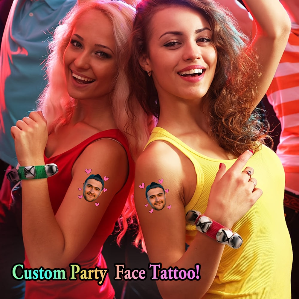 Custom Heart Face Temporary Tattoos - Personalized Photo Couple Portrait Tattoo Stickers - Image 10