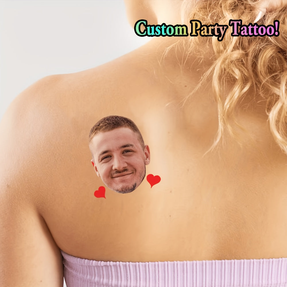 Custom Bride & Groom Temporary Tattoos - Personalized Wedding Face Portrait Love Tattoo Stickers (15pcs) - Image 6