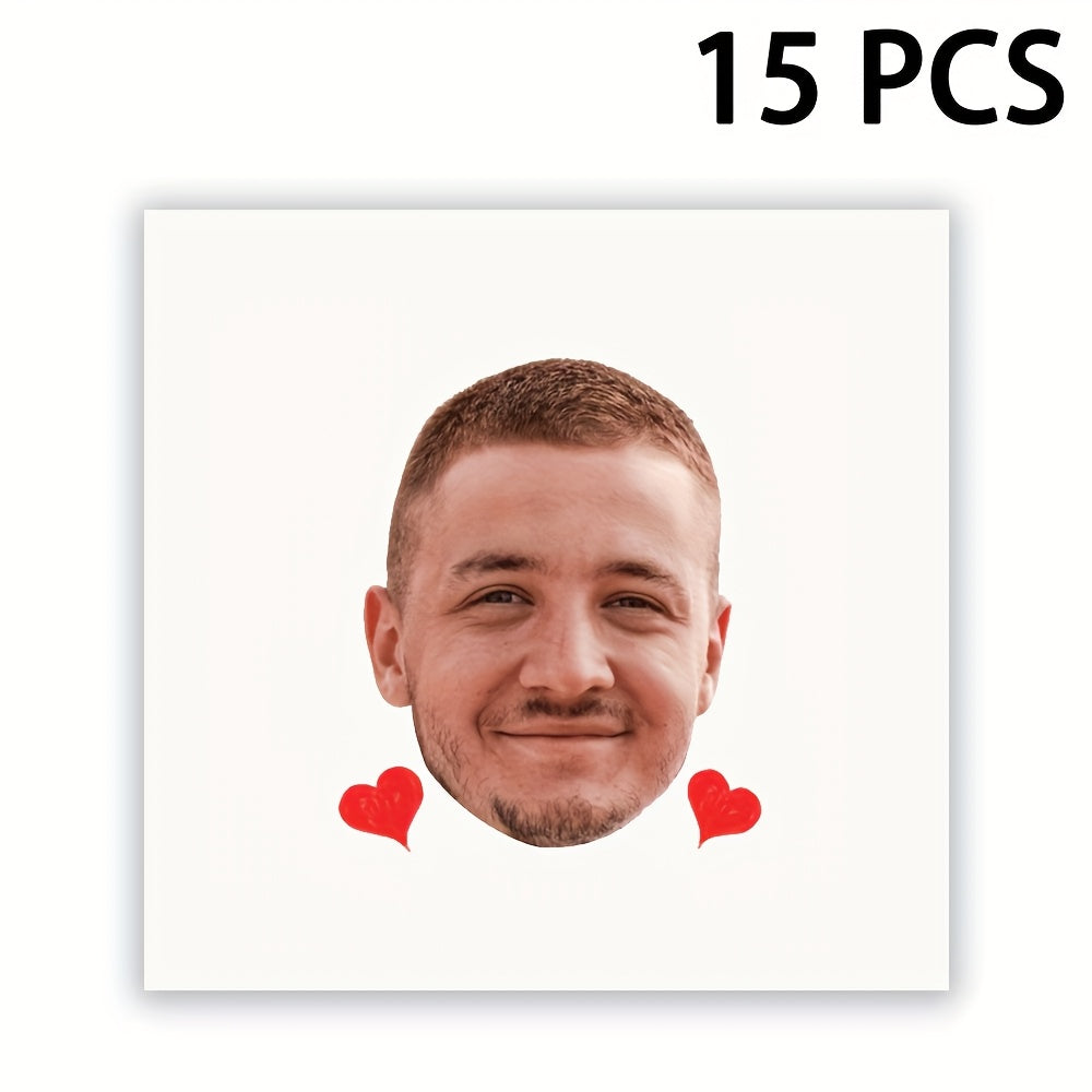 Custom Bride & Groom Temporary Tattoos - Personalized Wedding Face Portrait Love Tattoo Stickers (15pcs) - Product Detail View