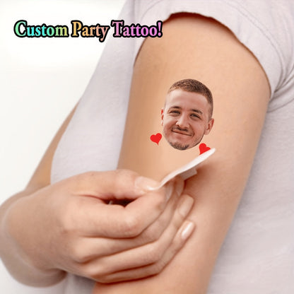 Custom Bride & Groom Temporary Tattoos - Personalized Wedding Face Portrait Love Tattoo Stickers (15pcs) - Main Product Image