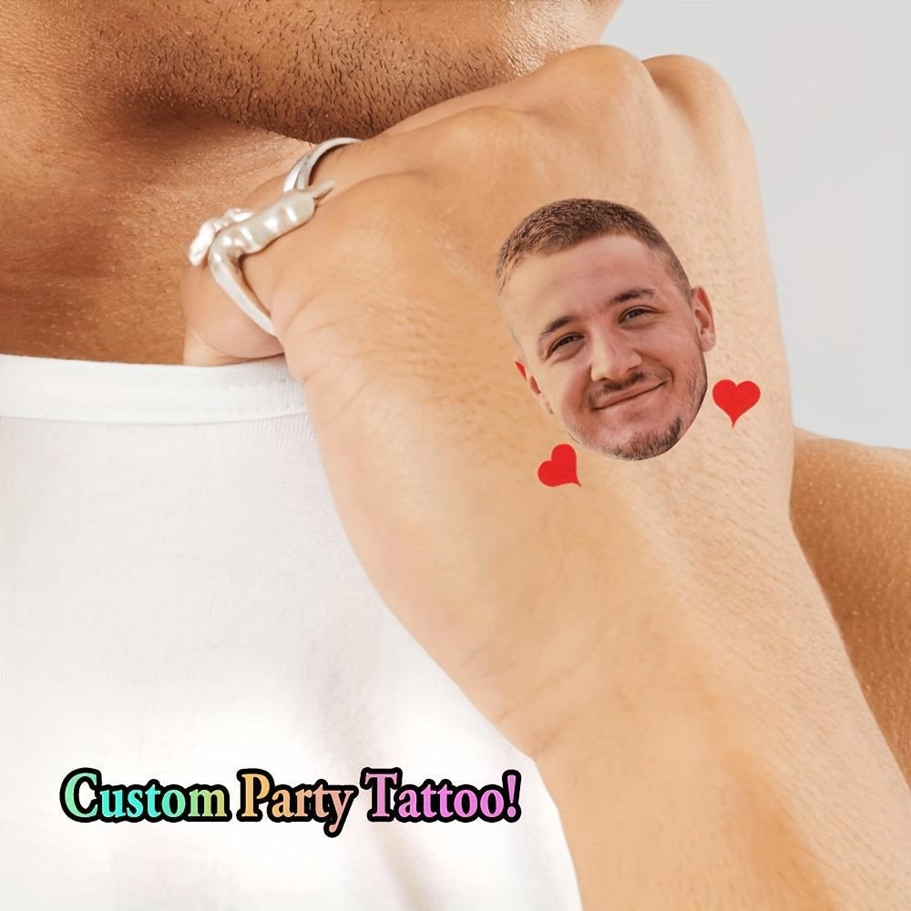 Custom Bride & Groom Temporary Tattoos - Personalized Wedding Face Portrait Love Tattoo Stickers (15pcs) - Image 8