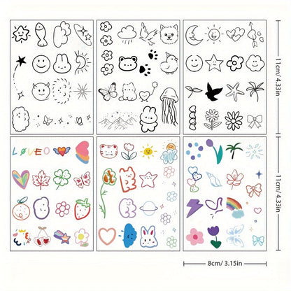 Botanical & Animal Temporary Tattoos Set - 6 Waterproof Stickers for Wrist, Arm & Body - Image 6