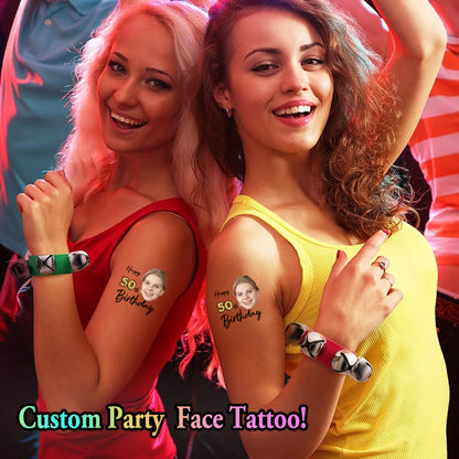 Custom Age Birthday Temporary Tattoos - Personalized Number & Face Portrait Tattoo Stickers (15pcs) - Image 10